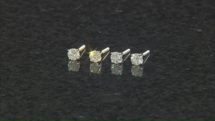 Certified White Lab-Grown Diamond H-I SI 14k White Gold 4-Prong Stud Earrings 0.50ctw Video Thumbnail