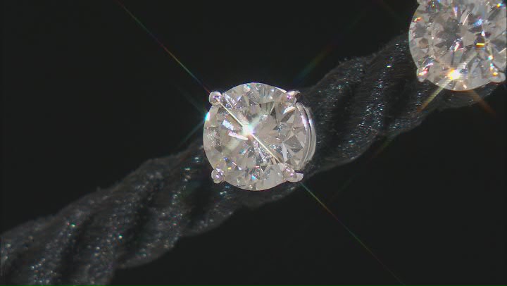 Certified White Lab-Grown Diamond H-I SI 14k White Gold Stud Earrings 2.00ctw Video Thumbnail