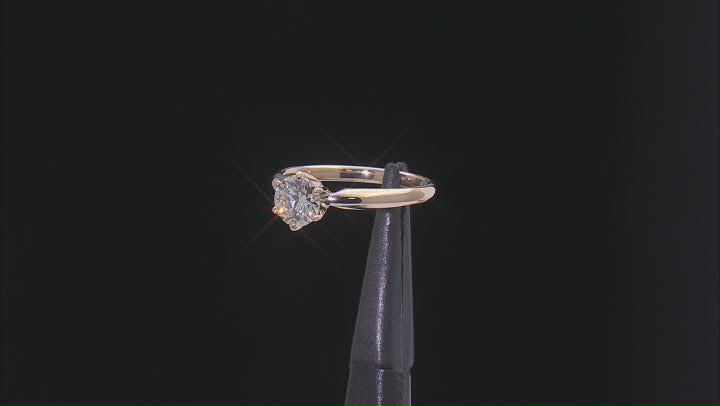 White Lab-Grown Diamond 14k Yellow Gold Solitaire Engagement Ring 0.90ctw Video Thumbnail