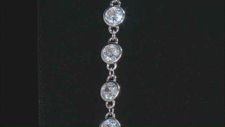 Clear Cubic Zirconia Silver Tone Necklace 74.00ctw