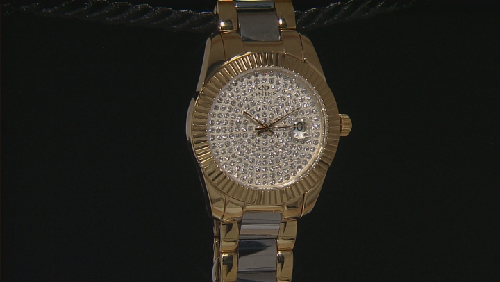 Oniss White Crystal Two Tone Watch Video Thumbnail