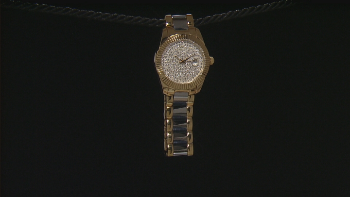 Oniss White Crystal Two Tone Watch Video Thumbnail