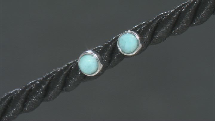 Blue Larimar Rhodium Over Sterling Silver Earring Set Of Two Pairs Video Thumbnail