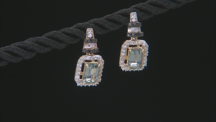 Gray Platinum Color Spinel 10k Yellow Gold Earrings 1.51ctw Video Thumbnail