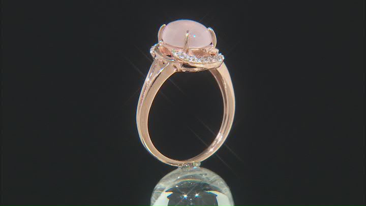 Pink Rose Quartz 10k Rose Gold Ring 0.18ctw Video Thumbnail
