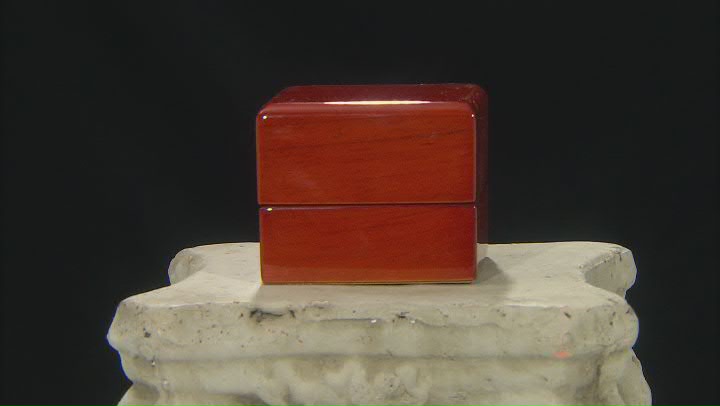 Wooden Presentation Earring/Pendant Box with White Faux Leather Lining