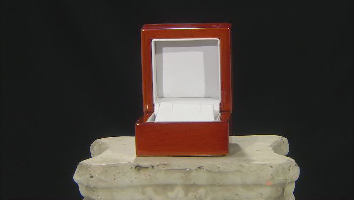 Wooden Presentation Earring/Pendant Box with White Faux Leather Lining Video Thumbnail