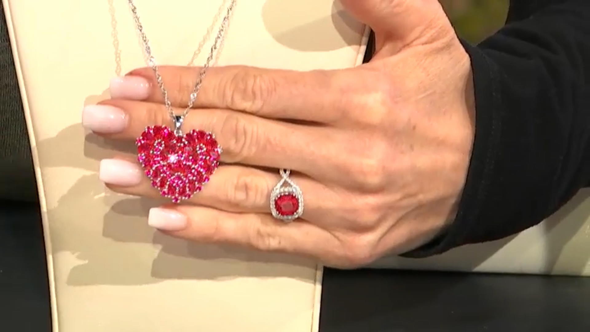 Red Lab Created Ruby Rhodium Over Silver Pendant With Chain 7.96ctw Video Thumbnail