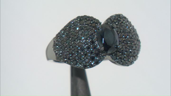 Black Spinel Rhodium Over Sterling Silver Ring 2.00ctw Video Thumbnail