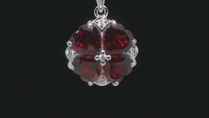 Red Garnet Rhodium Over Silver Pendant With Chain 4.51ctw Video Thumbnail