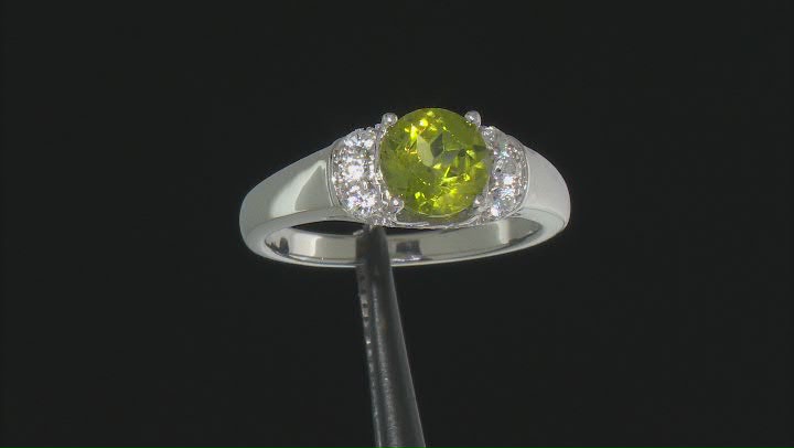Green Manchurian Peridot(TM) Rhodium Over Sterling Silver Ring 1.80ctw Video Thumbnail
