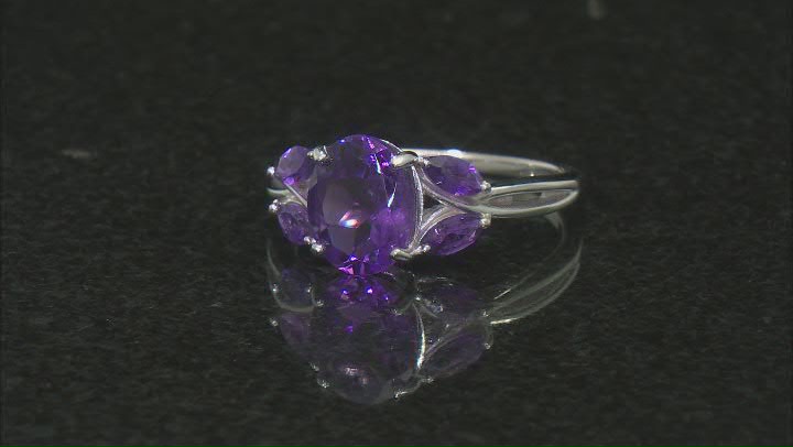 Purple Amethyst Rhodium Over Sterling Silver Ring 2.44ctw Video Thumbnail