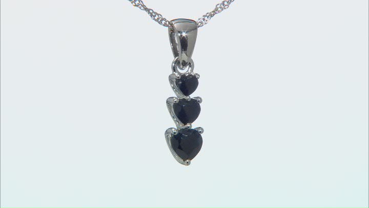 Black Spinel Rhodium Over Sterling Silver Pendant With Chain 1.48ctw Video Thumbnail