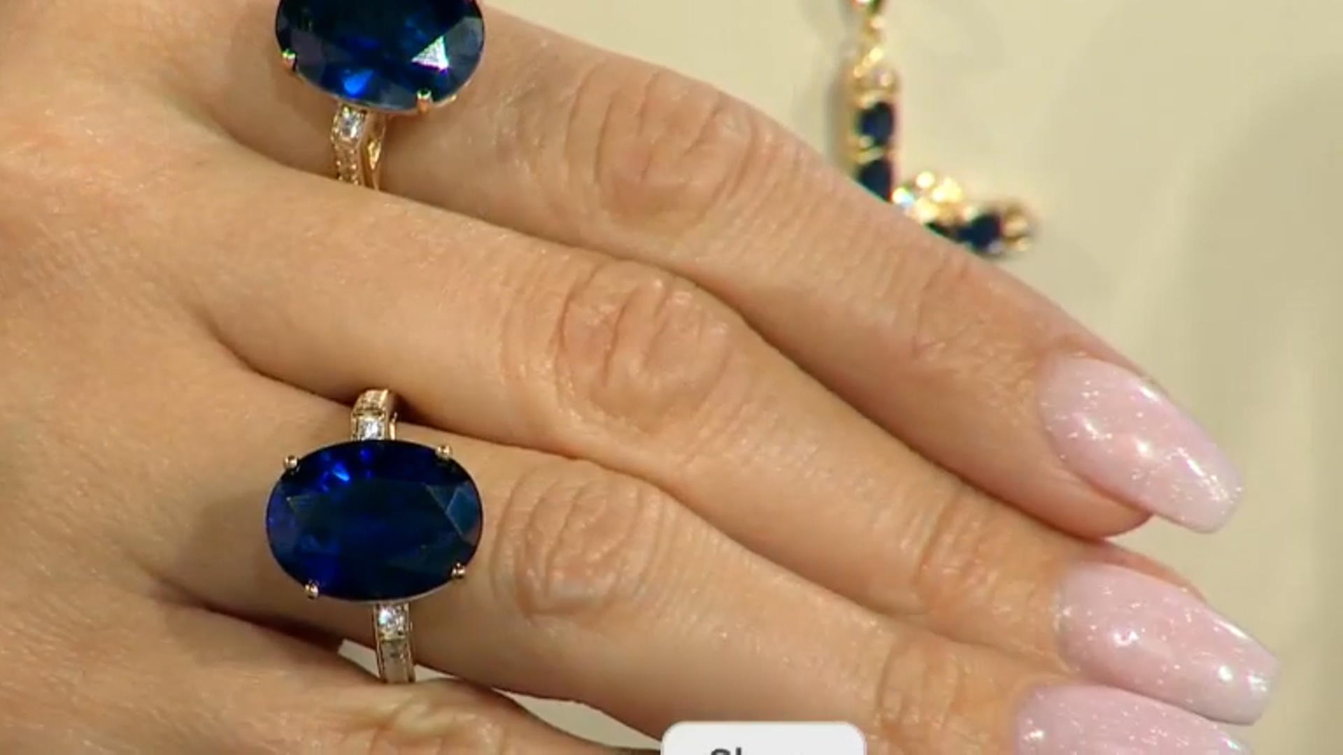 Blue Lab Created Sapphire 18k Yellow Gold Over Sterling Silver Ring 9.04ctw Video Thumbnail