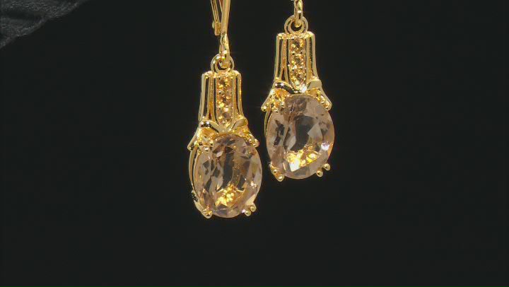 Yellow Quartz 18K Yellow Gold Over Sterling Silver Earrings 3.04ctw Video Thumbnail