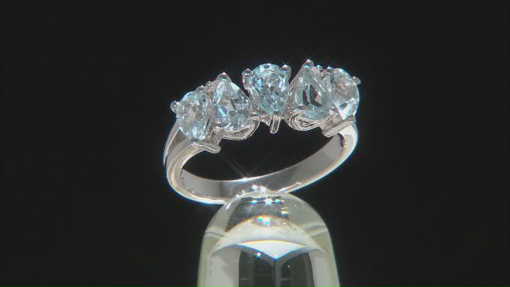 Blue Glacier Topaz Rhodium Over Sterling Silver Ring 2.19ctw Video Thumbnail