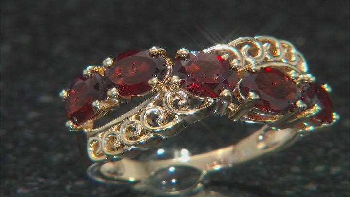 Red Garnet 18K Yellow Gold Over Sterling Silver Ring 2.55ctw Video Thumbnail