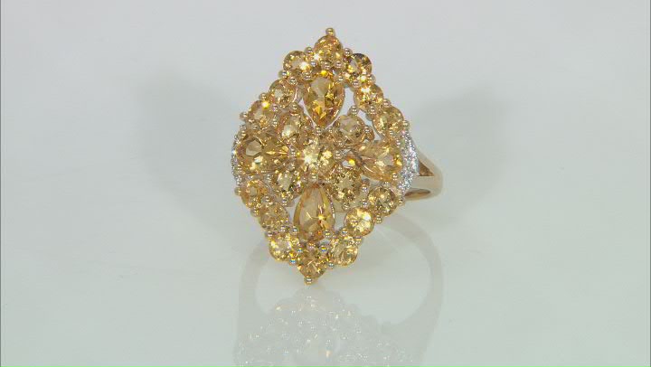 Yellow Citrine 18K Yellow Gold Over Silver Ring 3.43ctw Video Thumbnail