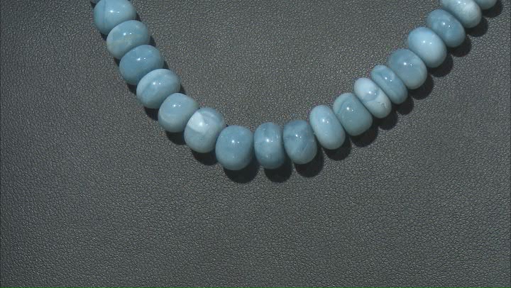 Blue Opal Beaded Rhodium Over Sterling Silver Necklace 6-8mm Video Thumbnail