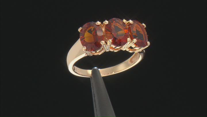 Orange Madeira Citrine 18K Yellow Gold Over Sterling Silver Ring 2.55ctw Video Thumbnail