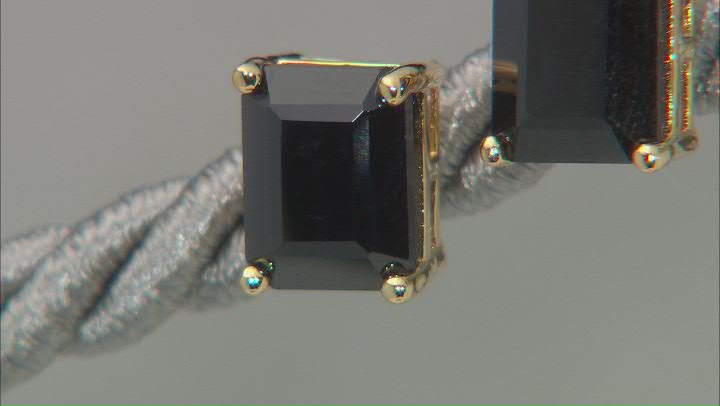 Black Spinel 18k Yellow Gold Over Sterling Silver Stud Earrings Video Thumbnail
