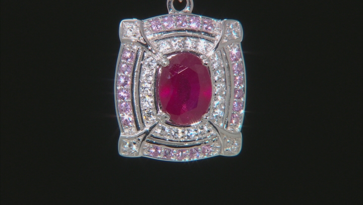 Mahaleo Ruby Sterling Silver Pendant With Chain 1.97ctw Video Thumbnail