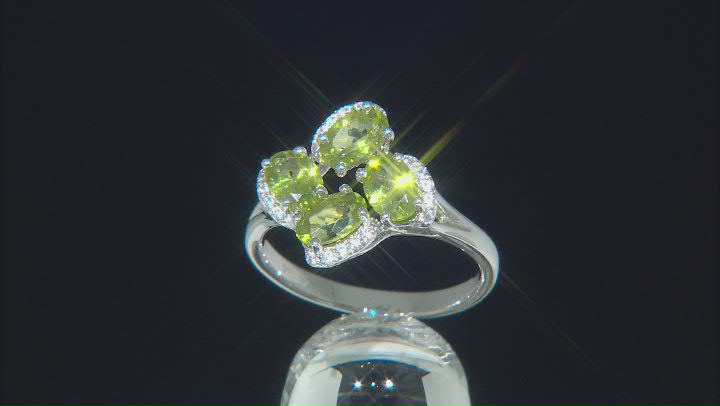 Green Peridot Sterling Silver Ring 1.97ctw Video Thumbnail