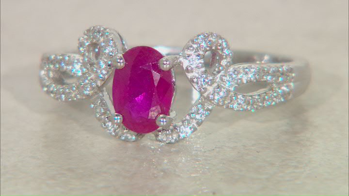Red Ruby Sterling Silver Ring 1.07ctw Video Thumbnail