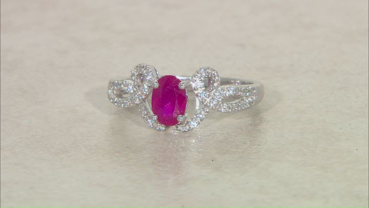 Red Ruby Sterling Silver Ring 1.07ctw Video Thumbnail