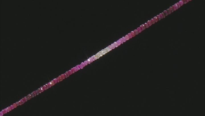 Mahaleo® Ruby & Pink Sapphire Shaded Graduated Faceted Rondelle appx 2.5-4mm Bead Strand appx 15-16" Video Thumbnail