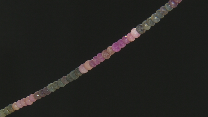 Multi-Color Sapphire & Mahaleo® Ruby & Pink Sapphire Mix Graduated Faceted Rondelle Bead Strand Video Thumbnail
