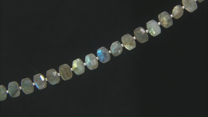 Labradorite Faceted Oval appx 9x12mm Bead Strand appx 16" Video Thumbnail