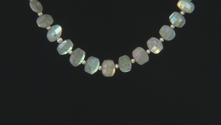 Labradorite Faceted Oval appx 9x12mm Bead Strand appx 16" Video Thumbnail
