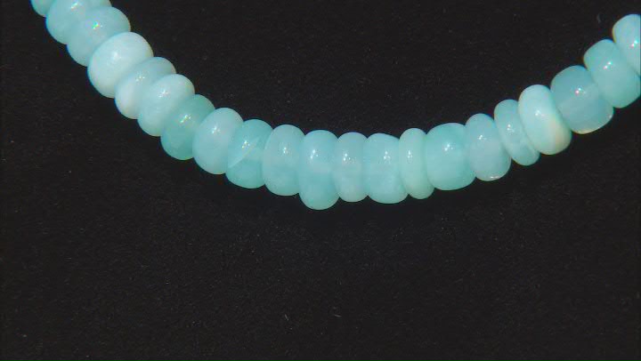 Blue Peruvian Opal Graduated Rondelle appx 4-6mm Bead Strand appx 15-16" Video Thumbnail