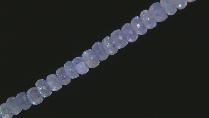 Tanzanite Graduated Faceted Rondelle Shape appx 3-6mm Bead Strand appx 15-16" Video Thumbnail