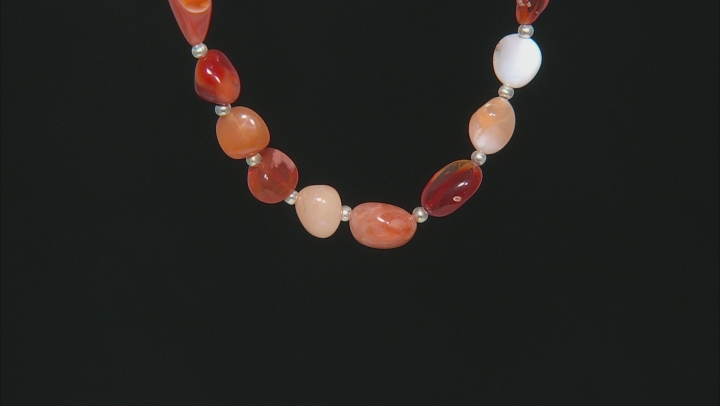 Mexican Fire Opal and Mexican Opal Graduated Smooth Tumbles Bead Strand Appx 17-18" in length Video Thumbnail