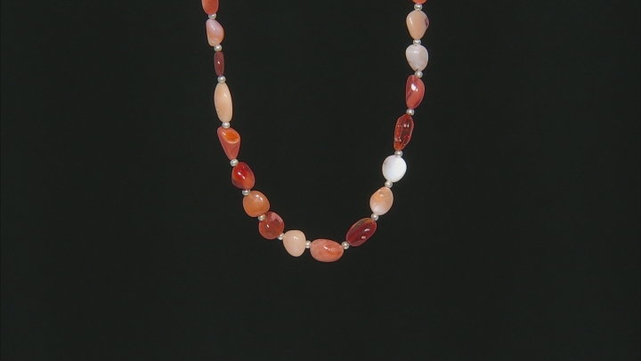 Mexican Fire Opal and Mexican Opal Graduated Smooth Tumbles Bead Strand Appx 17-18" in length Video Thumbnail