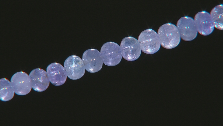 Tanzanite Smooth Rondelle Appx 3-6mm Bead Strand Appx 18" in length Appx 90-100 CTW Video Thumbnail