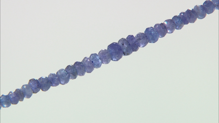 Tanzanite Appx 3-4.5mm Graduated Faceted Rondelle Bead Strand Appx 15-16" in length Video Thumbnail
