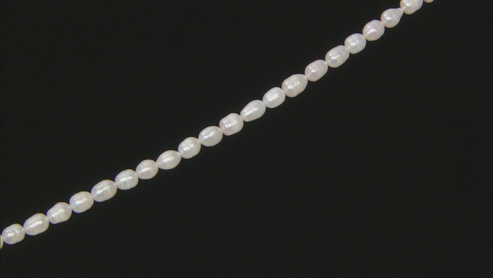 White Cultured Freshwater Pearl Appx 7x9mm Potato Shape Bead Strand Appx 14-15" Length Video Thumbnail