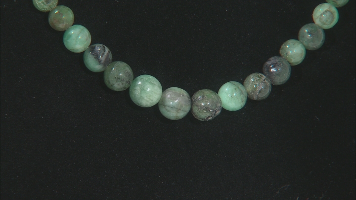 Emerald appx 5-7mm Graduated Round Bead Strand Appx 15-16" Video Thumbnail