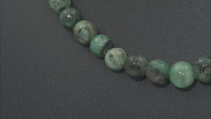 Emerald appx 5-8mm Graduated Round Bead Strand Appx 15-16" Video Thumbnail
