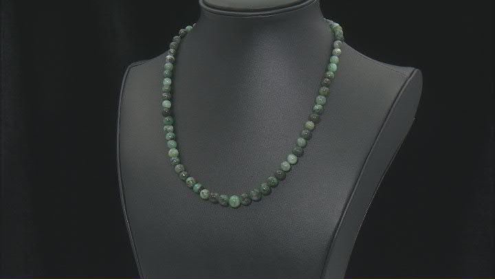 Emerald appx 5-8mm Graduated Round Bead Strand Appx 15-16" Video Thumbnail