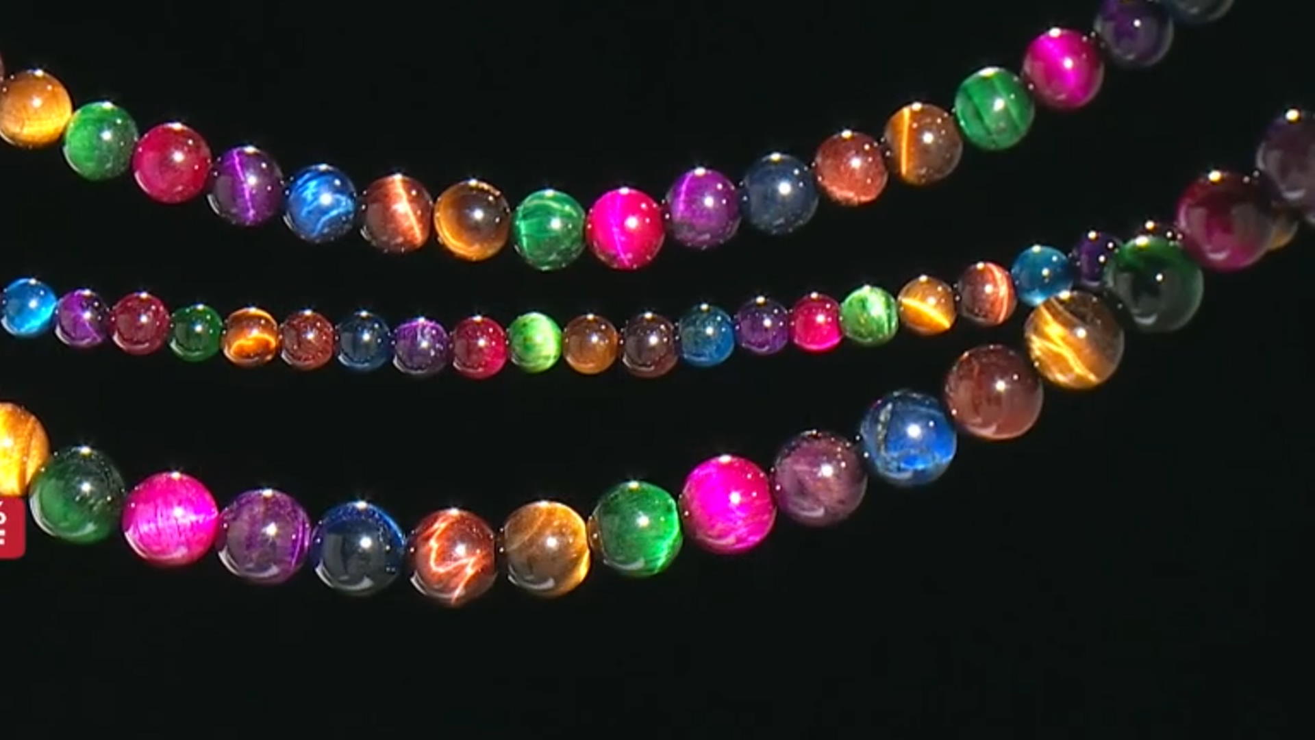 Multi-Color Tiger's Eye Round Bead Strand Set of 3 appx 15-16