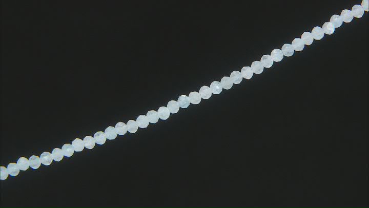 Aquamarine Faceted appx 2.5-3mm Round Bead Strand appx 15-16" Video Thumbnail