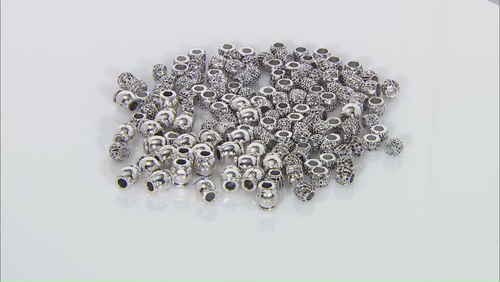 Textured Metal Bead Kit in 5 Styles in Antique Silver Tone appx 150 Pieces Total Video Thumbnail