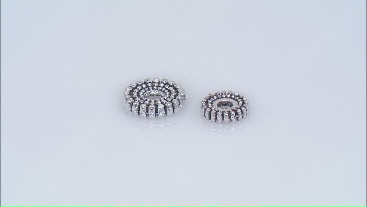 Indonesian Inspired Round Metal Spacer Beads in 2 Styles in Antique Silver Tone 500 Pieces Total Video Thumbnail