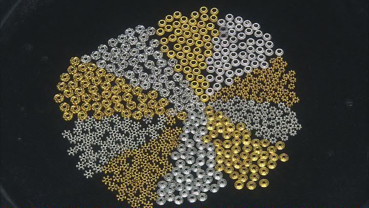 Metal Spacer Bead Kit in 5 Styles in Antique Silver & Gold Tone 500 Pieces Total Video Thumbnail