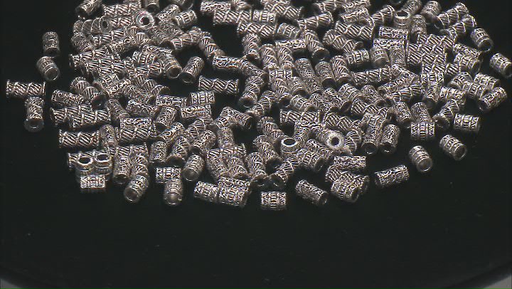 Metal Tube Shape Large Hole Spacer Beads in 3 Styles in Antique Silver Tone 270 Pieces Total Video Thumbnail