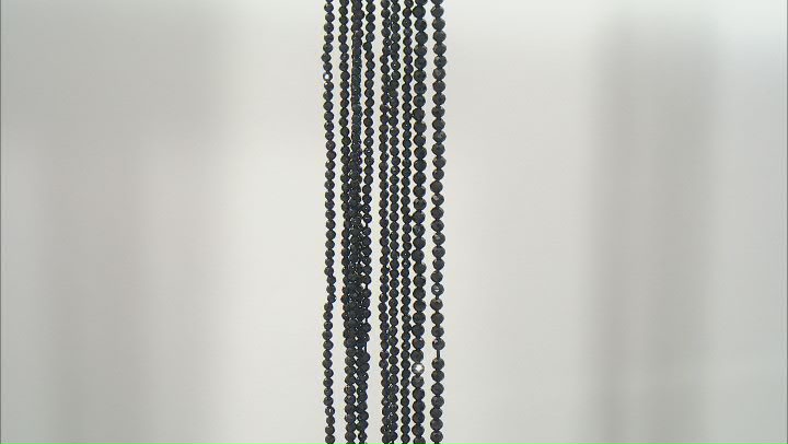 Black Spinel Faceted Round appx 2-3mm Bead Strand Set of 10 appx 12-12.5" Video Thumbnail